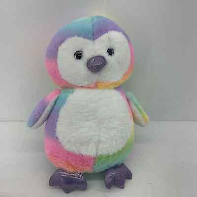 #ad CUTE ADORABLE Soft Rainbow Ombre Colored Penguin TY Plush Doll Toy $18.00
