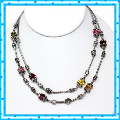 #ad Brighton GLASS MOUNTAIN Colorful Double Strand Necklace $30.00