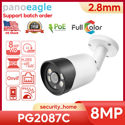 #ad Hikvision Compatible Full Color 8MP 4K Bullet IP Camera ColorVu PG2087C 2.8mm $81.61