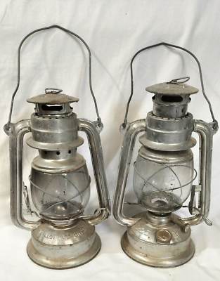 #ad 2 x Lamp Lantern Vintage Swallow Brand 225 Oil Storm Hurricane x2 Lanterns AF AU $58.50