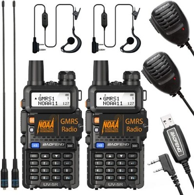 #ad #ad US Long Range 100 mile Walkie Talkie Two Way Radio Charge Headset GMRS 2 PACK C $42.99
