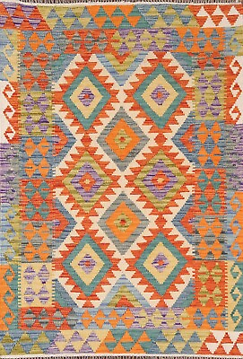 #ad Reversible Rug Kilim Hand woven Area Rug 4#x27;x6#x27; Southwestern Reversible Carpet $106.20