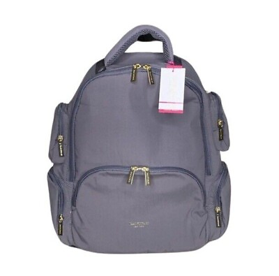 #ad NEW Isaac Mizrahi New York Charcoal Grey Color Multi Pocket Travel Backpack $69.95