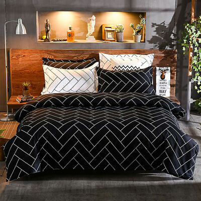 #ad 3pcs Reversible Duvet Comforter Cover Set Printed Soft Quilt Bedding Cover Set $19.48