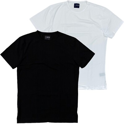 #ad Cuts Clothing Men#x27;s Split Hem Crew Neck Signature Fit 4 Way Stretch Tee T Shirt $29.99