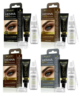 #ad REVERS HENNA EYEBROWS TINT Professional Brow Dye Cream Black Brown Graphite 15ml $8.95