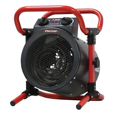 #ad ProTemp Electric Fan Space Heater 1500 Watt Steel With Thermostat Black Red $114.06