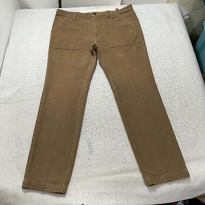 #ad Agave Denim Co Men#x27;s 38 Brown Classic Straight Flat Front Chino Pants 38x32 $49.99