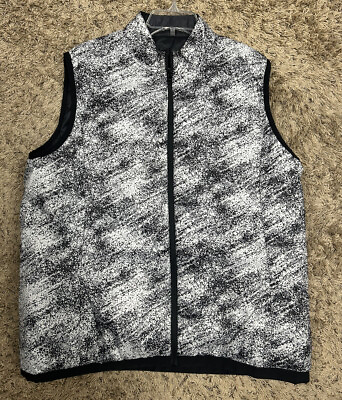 #ad FootJoy Womens Size XL Black White Reversible Sleeveless Puffer Vest G3 $26.99