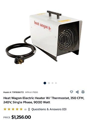 #ad Brand new electric never used portable heater. Heat wagon 9e. $800.00