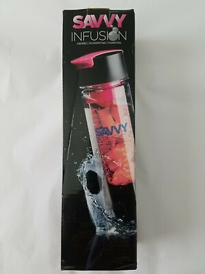#ad NIB Savvy Infusion Sport Infuser Water Bottle Flip Top Leakproof Cap Pink New $8.99