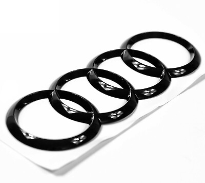 #ad #ad AUDI Rings Gloss Black Rear Trunk Lid Badge Logo Emblem for A1 A3 A4 S4 A5 S6 A6 $13.88