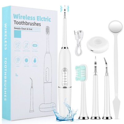 #ad Electric Tooth Cleaning Kit Dental Scaler Calculus Remover Kit W Toothbrush Head $12.95