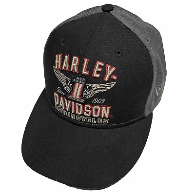 #ad Vintage Harley Davidson Fitted Hat Cap Size 7.5 Motorcycle Biker Eagle Logo Y2K $24.99