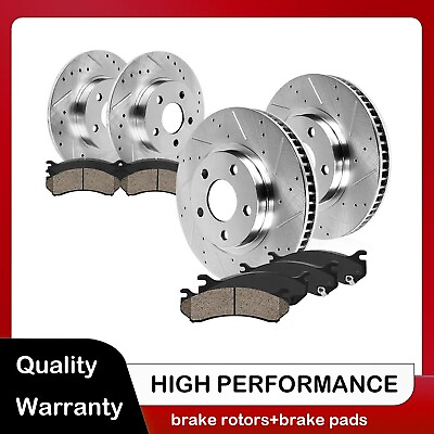 #ad FrontRear Drill Slot Brake Rotors And Ceramic Pads For Charger 300 300C AWD RWD $189.90