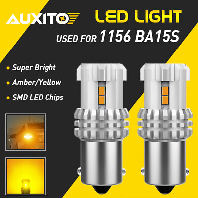 #ad 2X Super Bright 1156 BA15S P21W 7506 LED Turn Signal Light Bulbs Amber Yellow $14.99