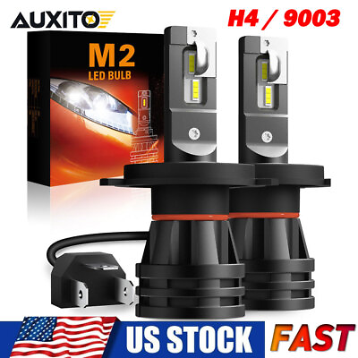 #ad 2X AUXITO 9003 H4 LED Headlight Bulb Kit High Low Beam 40000LM Super White Lamp $24.99