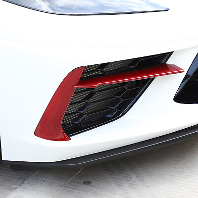 #ad Red Real Carbon Front Grille Bumper Insert Trim For C8 Corvette Z51 Coupe 2020 $236.99