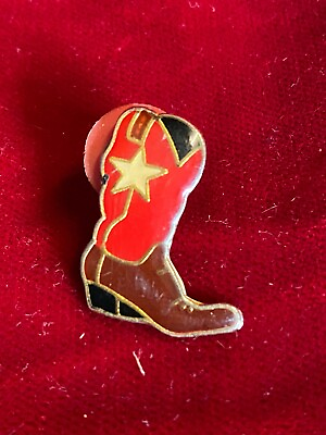 #ad Red Brown Single Star Cowboy Western Boot Epoxy Tie Lapel Pin 1quot; $7.99