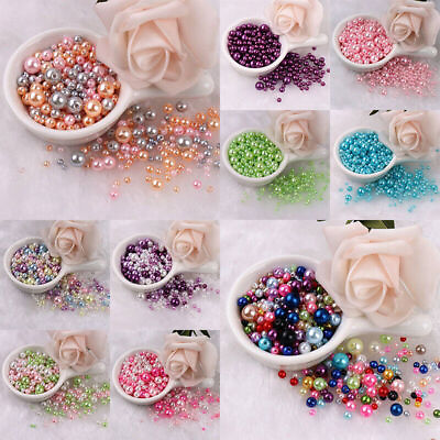 #ad Craft Imitation Pearl DIY For Jewelry Making 150 200Pcs Pack Beads With Hole $5.51