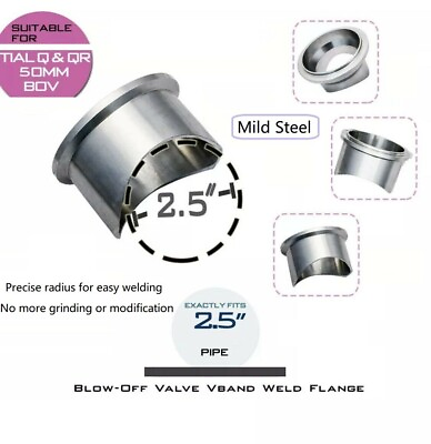 #ad V Band Weld on Flange for Tial 50mm Blow Off Valve BOV Charge Pipe Q QR Steel $12.99