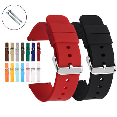 #ad Smart Silicone Watch Strap Band Universal Soft Rubber Bracelet 10 24mm Replace $5.97
