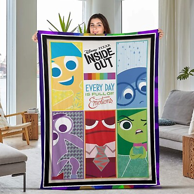 #ad Personalized Disney Pixar Inside Out Blanket Custom Name Emotions Inside Out Bi $35.98
