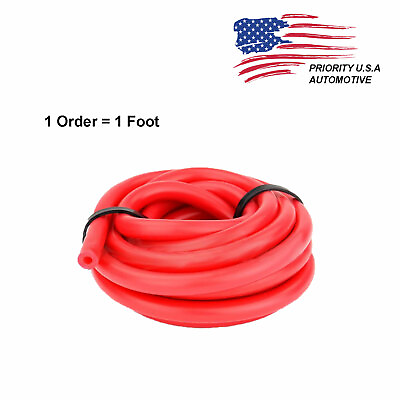 #ad 10mm 3 8quot; RED Vacuum Silicone Hose Racing Line Pipe Tube 1 Foot Per Order $2.69