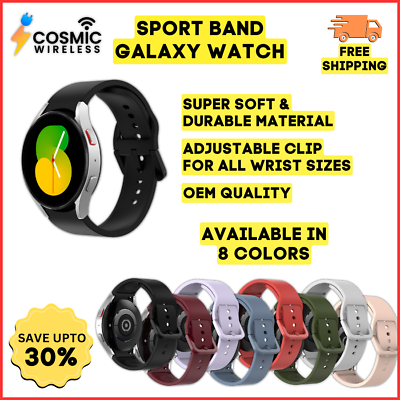 #ad Sport Silicone Watch Band Strap For Samsung Galaxy Watch 4 5 Pro 45mm 40mm 44mm $4.94
