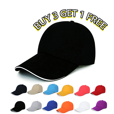 #ad Cotton Baseball Cap Ball Dad Hat Plain Solid Washed Adjustable Buy 3 Get 1 Free $5.98