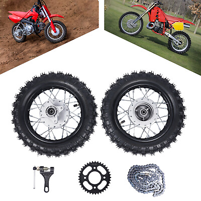 #ad 2.50 10 Front Rear Tire Rim Wheel Drum Brake Pit Bike For Honda CRF50 XR50 BBR $151.05