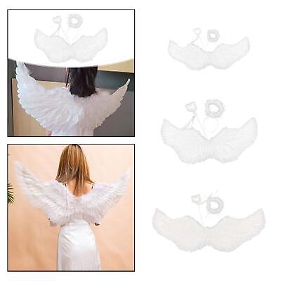 #ad Angel Wing and Halo Set Angel Costume Photo Props Dress up with Magical Rod $33.44