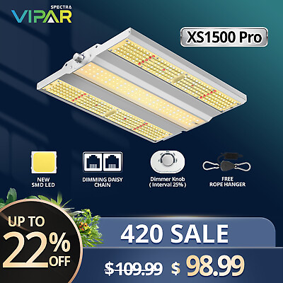 #ad VIPARSPECTRA NEW XS1500 Pro LED Grow Light Full Spectrum for Indoor Veg Flower $98.99