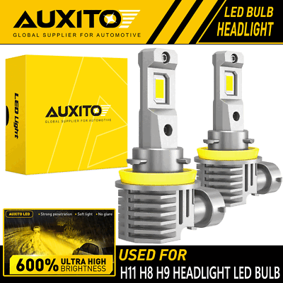 #ad AUXITO H11 H8 LED Headlight Fog Light Bulbs Kit YELLOW GOLDEN High Low Beam EA $27.99
