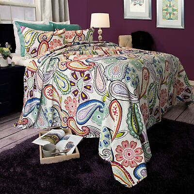 #ad #ad Paisley Floral Reversible Quilted Blanket Bedspread Twin Queen King $19.99