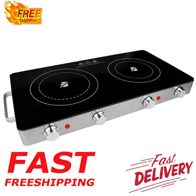 #ad Electric Countertop Burner Double Infrared Adjustable Heat Kitchen Appliances US $95.92