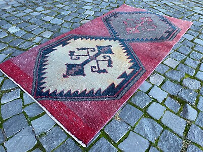 #ad Turkish handmade wool vintage area rug Bohemian home decor Carpet 28 x 53 ft $269.10