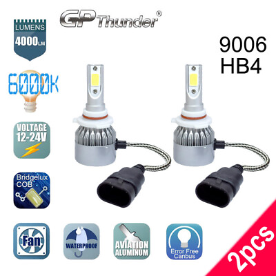 #ad 2 Bulbs GP Thunder LED Headlight 9006 HB4 6000K Low Beam Bulb White PAIR Bright $10.99
