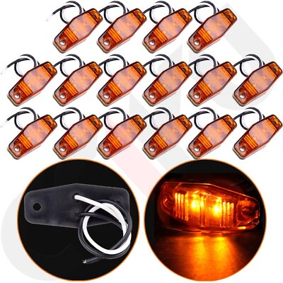 #ad 16x 2.5#x27;#x27; 2 Diode Amber Surface Mount Clearance Side Fender Marker Light $29.88