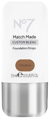 #ad No 7 Match Made Custom Blend Foundation Drops Chestnut Full Size New In Box $4.99