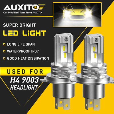 #ad 2X AUXITO H4 9003 HB2 24000LM LED Headlight High Low Beam 6500K Bulbs M4 EOA $25.64