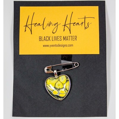 #ad Healing Hearts Black Lives Matter Heart Pendant Yvents Designs NEW $5.00