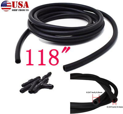 9.8 ft W Connector Windshield Wiper Washer Nozzle Hose Universal Fluid Tube Pipe $12.49