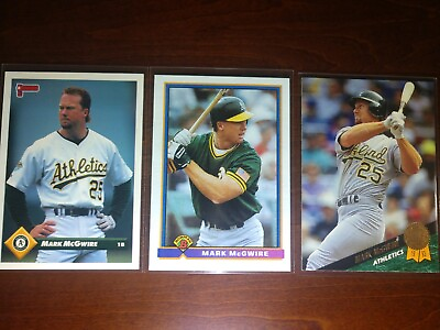 #ad Mark McGuire 1991 Topps Collector Lot Of 3 Cards Oakland Athletics $7.00