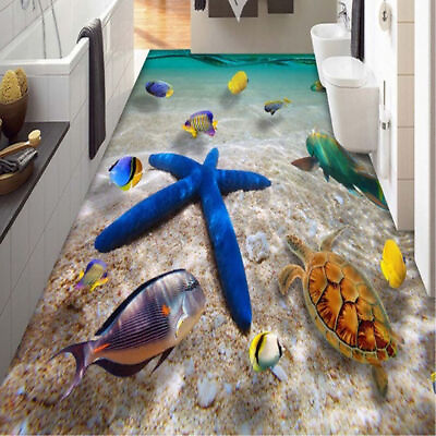 #ad 3D Starfish PVC Floor Wall Sticker Removable Bathroom Kitchen Home Decals Decor $13.29