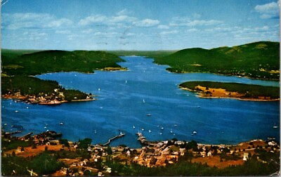 #ad 1959 Aerial View Manset Somes Sound Mount Desert Island Maine Vintage Postcard $6.75
