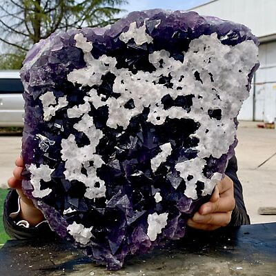#ad #ad 28.33LB Natural purple cubic fluorite mineral crystal sample China $1820.00
