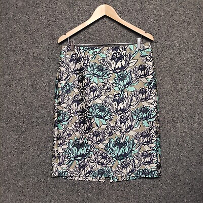 #ad J Crew Womens Skirt Size 10 Multicoloured Floral Straight Silk Wool AU $19.95
