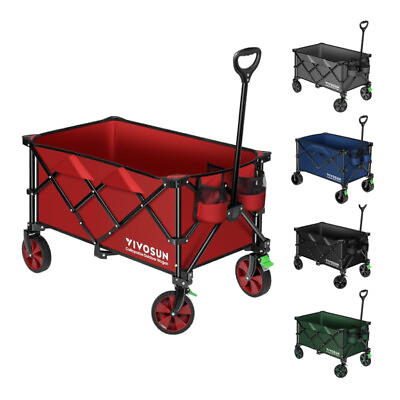 #ad Garden Carts Heavy Duty Yard Dump Wagon Cart Steel Lawn Utility Cart 220LB 80KG $99.99