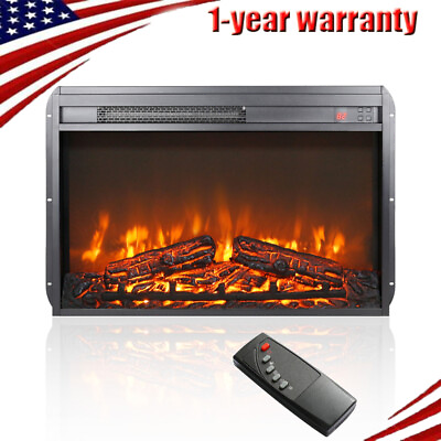 #ad 26#x27;#x27; Infrared Electric Fireplace Insert Ultra Thin Heater 1400W Realistic Flame $116.99